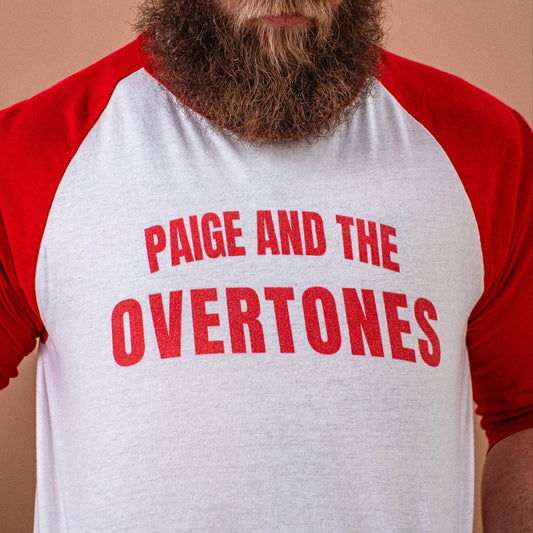 Overtones Red 3/4 sleeve raglan shirt